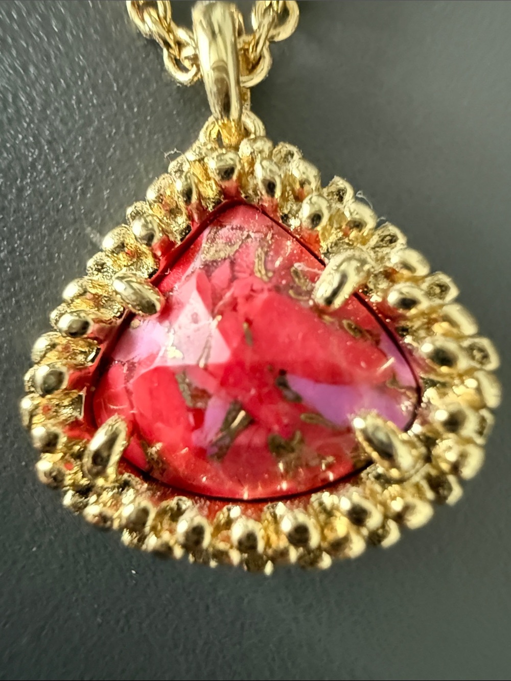 Kendra Scott Gold Necklace with Pink Teardrop Pendant - Picture 3 of 3